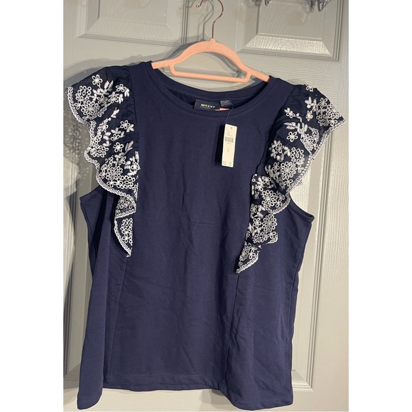 Anthropologie Maeve Ruffled Eyelet Top NWT Size XL - Picture 5 of 12